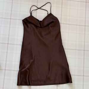 Simons Chocolate Satin Dress